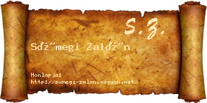 Sümegi Zalán névjegykártya