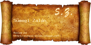Sümegi Zalán névjegykártya